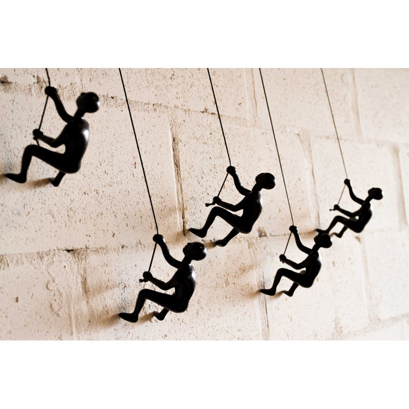 Latitude Run® 6" Resin Unique Climbing Men Wall Decor (Set of 4) | Wayfair